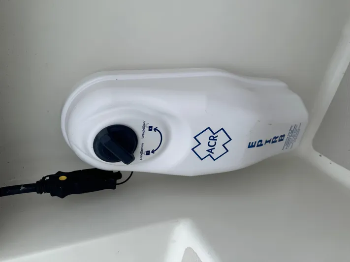 Change Of Pace Yacht Photos Pics ACR EPIRB device on 2008 Back Cove 29 Hardback boat.