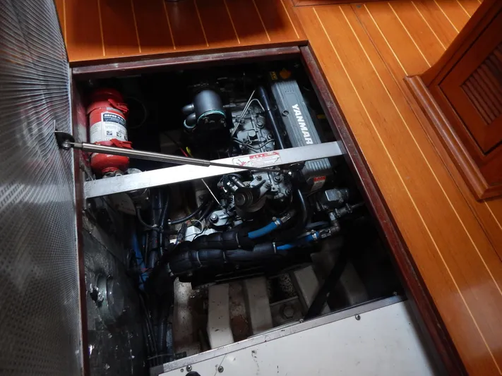  Yacht Photos Pics Engine compartment of a 2002 North Wind 58 yacht with Yanmar engine.