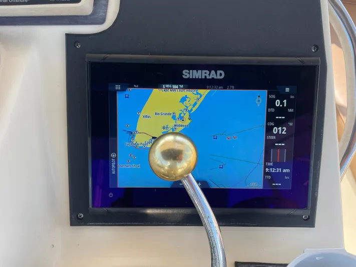 Occtane Yacht Photos Pics Simrad navigation display on 1990 Ocean Yachts 44 Super Sport boat.