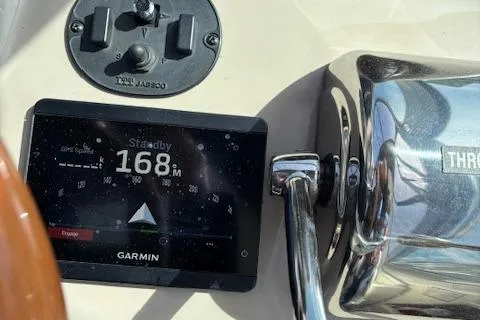  Yacht Photos Pics Garmin navigation display on 2003 Sea Ray 340 Sundancer boat dashboard.