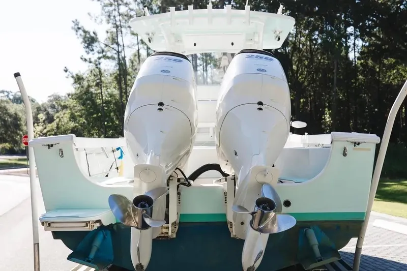  Yacht Photos Pics 2017 Albury Brothers center console boat with dual outboard engines.