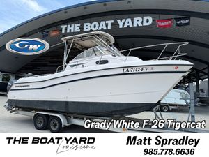 1997 Grady-White F-26 Tigercat boat displayed at The Boat Yard, Louisiana.