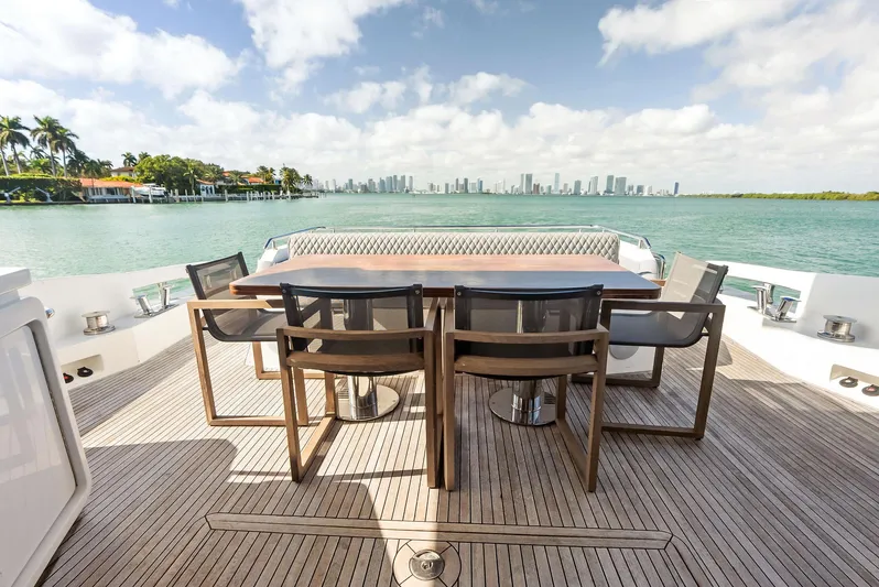 Panda Yacht Photos Pics Luxury Azimut 77S yacht deck with ocean view, 2017 model.