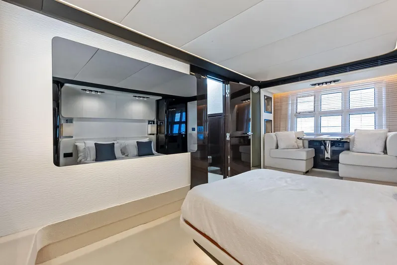 Panda Yacht Photos Pics Luxurious interior of 2017 Azimut 77S yacht with modern design and elegant furnishings.