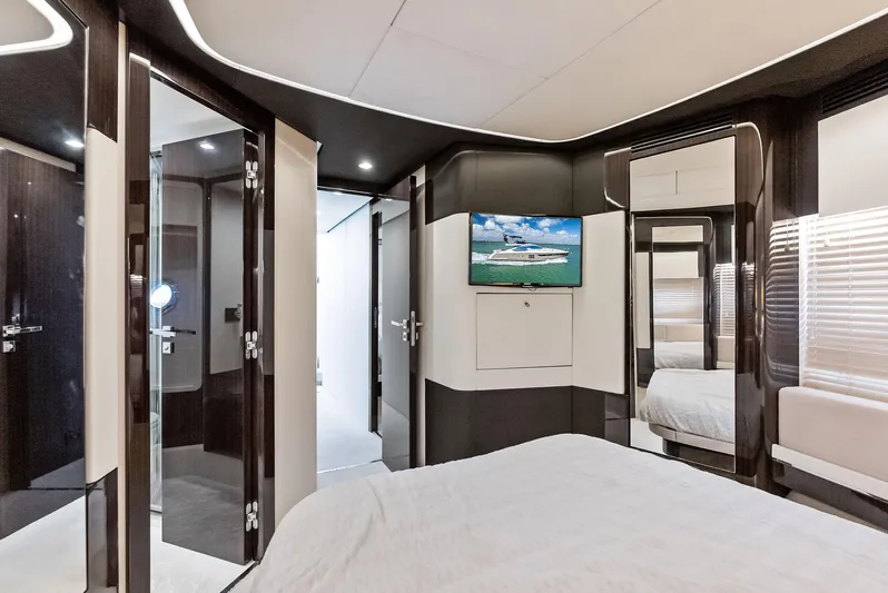 Panda Yacht Photos Pics Luxurious interior of 2017 Azimut 77S yacht, featuring modern design and elegant furnishings.