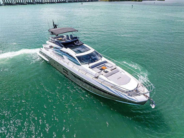 Panda Yacht Photos Pics Azimut 77S 2017 luxury yacht cruising on clear turquoise waters.