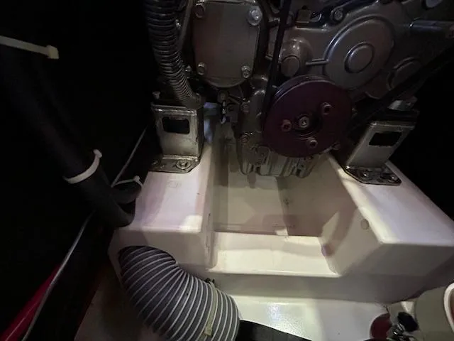 Laguna D Yacht Photos Pics Engine compartment of a 2013 Beneteau 48 sailboat.