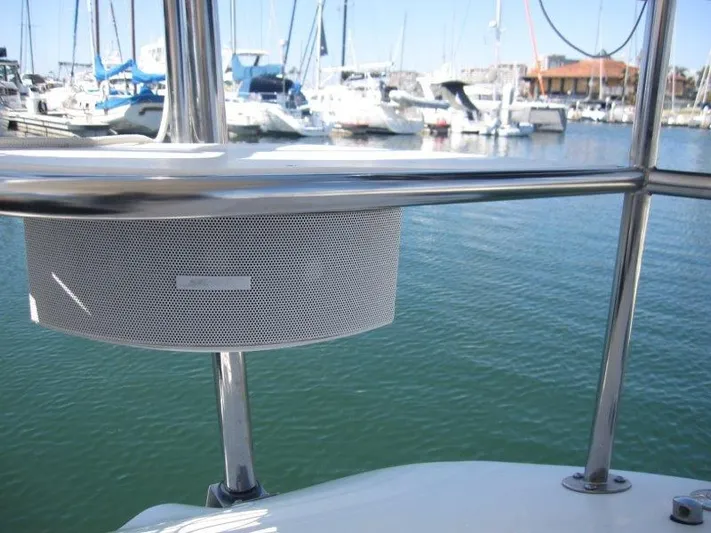  Yacht Photos Pics Speaker mounted on a 2007 Catalina MkII sailboat at a marina.