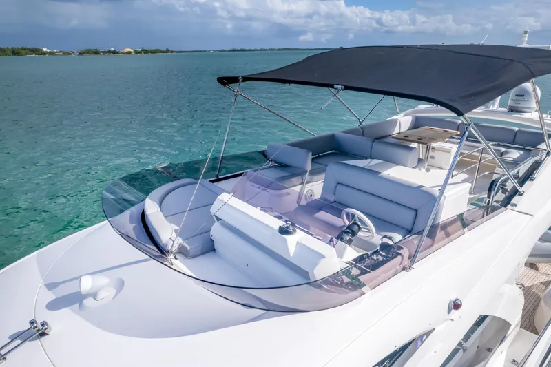Ohana Yacht Photos Pics Luxurious 2016 Sunseeker Manhattan 55 yacht with sleek design and spacious deck on tranquil waters.