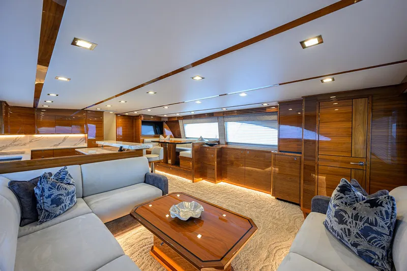 A Salt Weapon Yacht Photos Pics Viking 80 A SALT WEAPON - Galley View From Salon