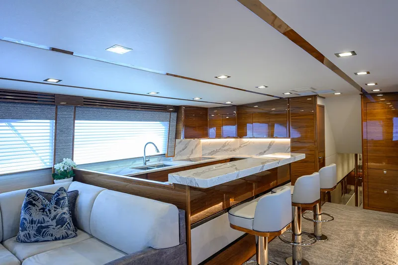 A Salt Weapon Yacht Photos Pics Viking 80 A SALT WEAPON - Galley & Bar Stools