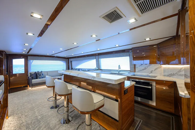 A Salt Weapon Yacht Photos Pics Viking 80 A SALT WEAPON - Galley & Bar Stools