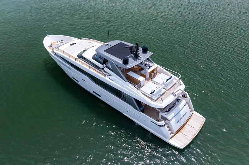 Sl90a Yacht Photos Pics 2024 Sanlorenzo SL90A luxury yacht cruising on open water.