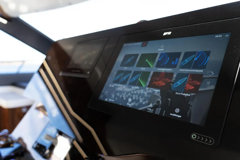  Yacht Photos Pics 2024 Galeon 440 Fly yacht dashboard with advanced touchscreen navigation system.