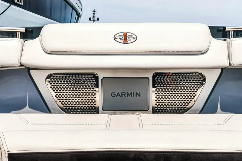  Yacht Photos Pics 2025 Cigarette 52' Thunder boat interior with Garmin technology and luxury seating.