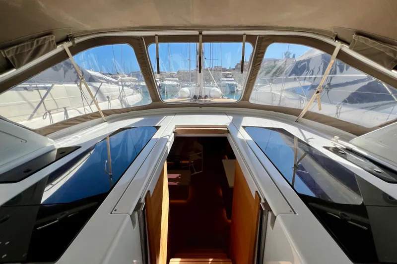 Gr Yacht Photos Pics Interior view of 2017 Grand Soleil 52LC yacht, showcasing sleek design and spacious cabin.