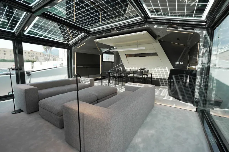  Yacht Photos Pics Luxurious interior of 2024 Arcadia Yachts A85 with modern design and panoramic windows.