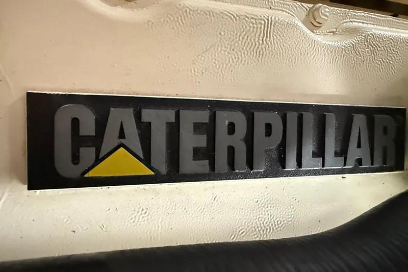 Marco Polo Yacht Photos Pics Caterpillar logo on 2004 Selene Pilothouse engine component.
