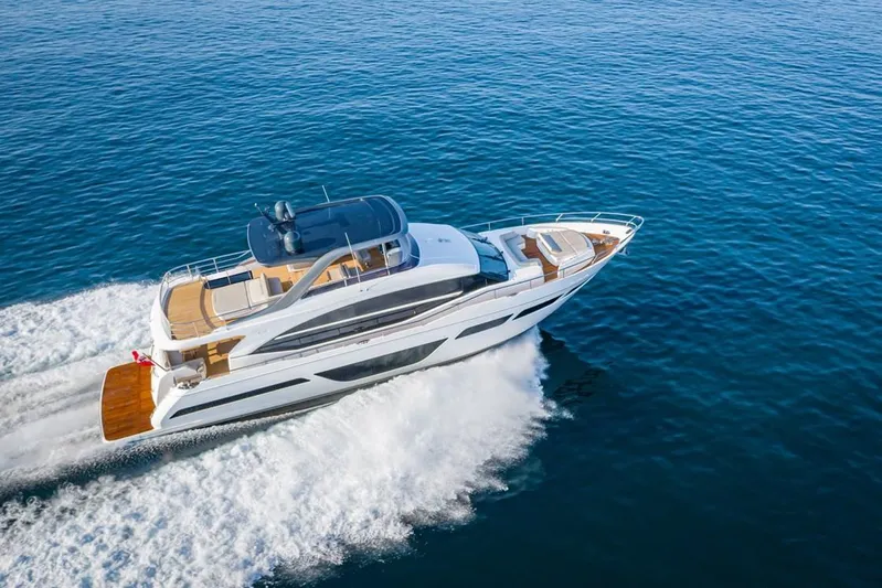  Yacht Photos Pics Manufacturer Provided Image: Luxury Princess Y78 yacht cruising on open sea, 2020 model.