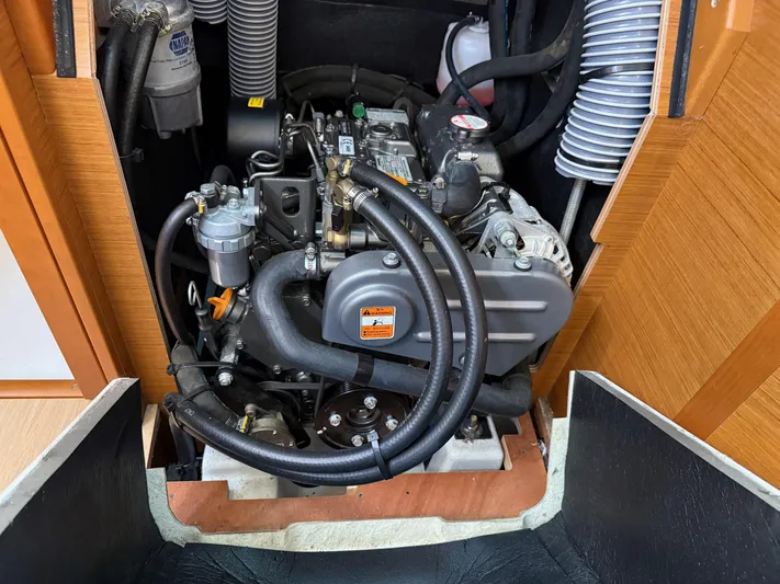 Seaglass Yacht Photos Pics Engine compartment of 2019 Jeanneau Sun Odyssey 349 sailboat.