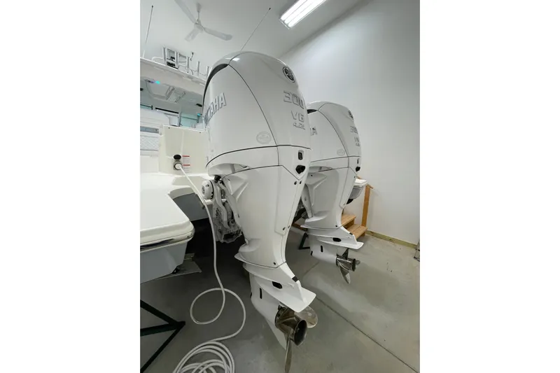  Yacht Photos Pics 2024 Pursuit DC 326 Dual Console with twin Yamaha 300 V6 outboard engines.