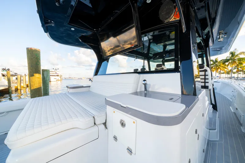  Yacht Photos Pics 2021 HCB 65 Estrella luxury yacht interior with sleek design and comfortable seating.