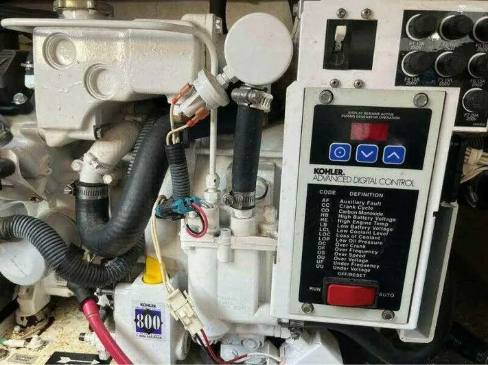 Attitude Is Everything Yacht Photos Pics 2007 Formula 31 PC engine with Kohler advanced digital control panel.