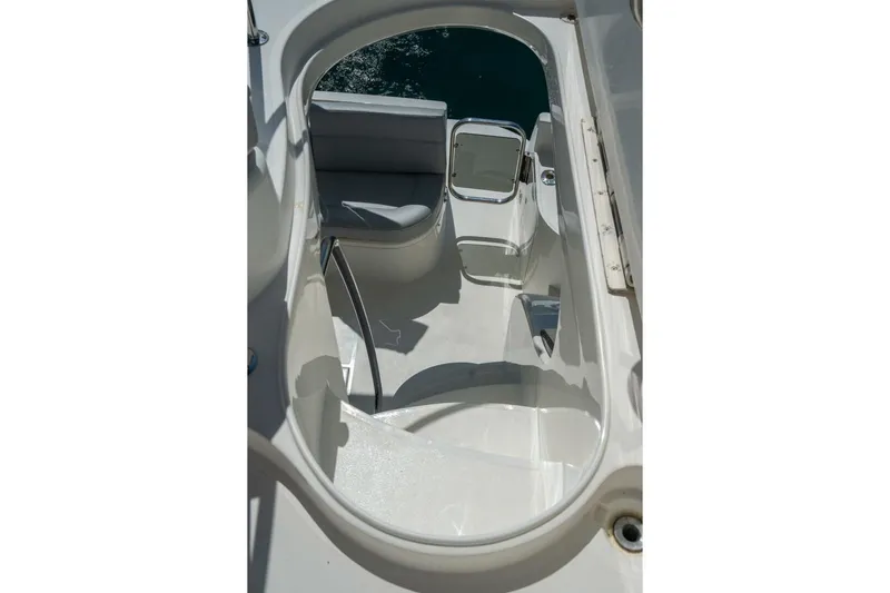  Yacht Photos Pics Interior view of 2001 Azimut 46 yacht, showcasing sleek white seating and design.