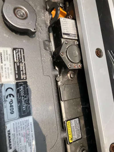 Darwin Yacht Photos Pics Close-up of a Yanmar engine in a 2020 Lagoon 42 catamaran.