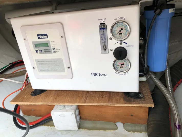 Darwin Yacht Photos Pics Lagoon 42 2020 model watermaker system in boat's engine room.