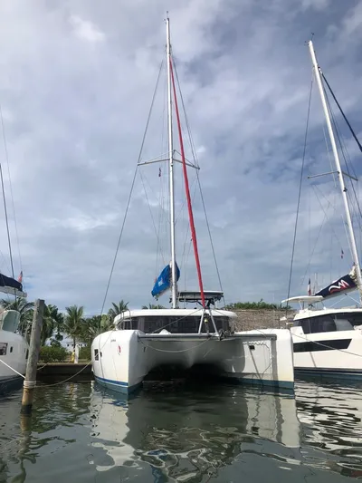 Darwin Yacht Photos Pics 2020 Lagoon 42 catamaran docked at a marina.