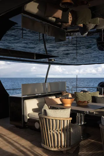 Otoctone Yacht Photos Pics Luxurious interior of 2024 Sunreef 80 sailing yacht with ocean view.