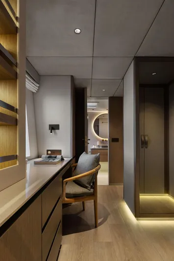 Otoctone Yacht Photos Pics Luxurious interior of 2024 Sunreef 80 sailing yacht with modern design and elegant furnishings.