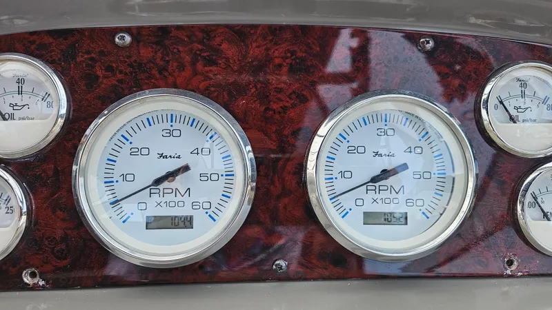  Yacht Photos Pics Dashboard gauges of a 2007 Regal 3760 Commodore boat.