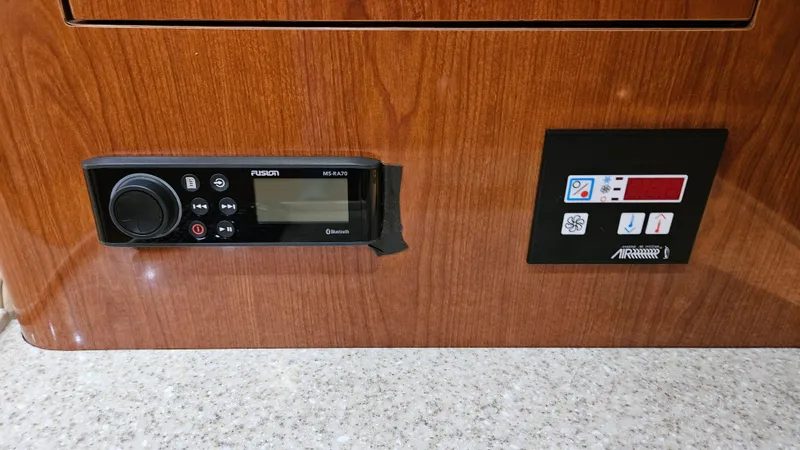  Yacht Photos Pics Fusion MS-RA70 stereo and control panel on 2007 Regal 3760 Commodore yacht.