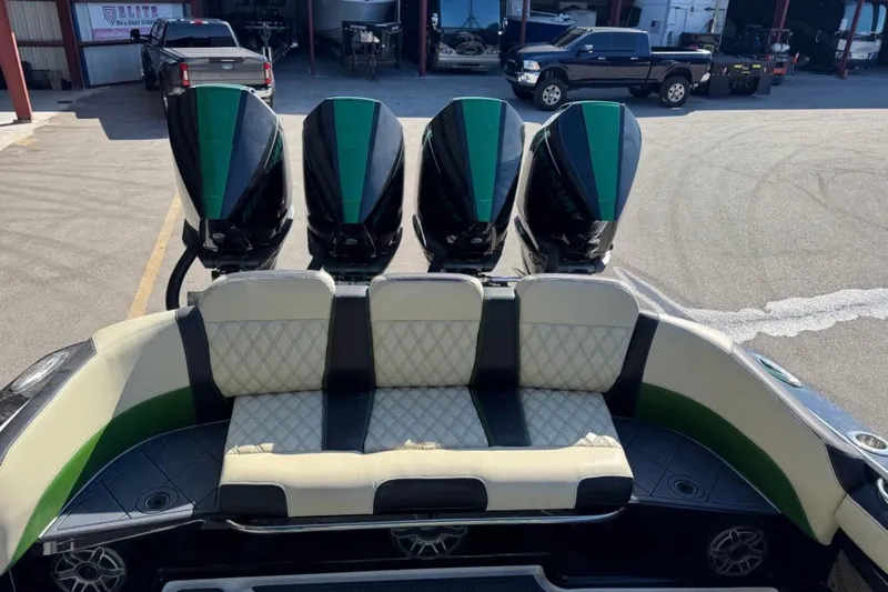 Yacht Photos Pics 2020 Nor-Tech 390 Sport Center Console with four powerful outboard engines and stylish seating.
