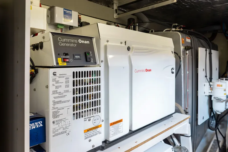 Knightlife Yacht Photos Pics Cummins Onan generator in a 2017 Prestige 630 yacht engine room.