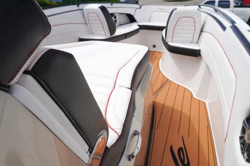  Yacht Photos Pics 2023 Renegade 38 GTS Open boat interior with luxurious seating and stylish design.
