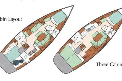  Yacht Photos Pics Floor plan of 2006 Beneteau Oceanis Clipper 423, two and three cabin layouts.