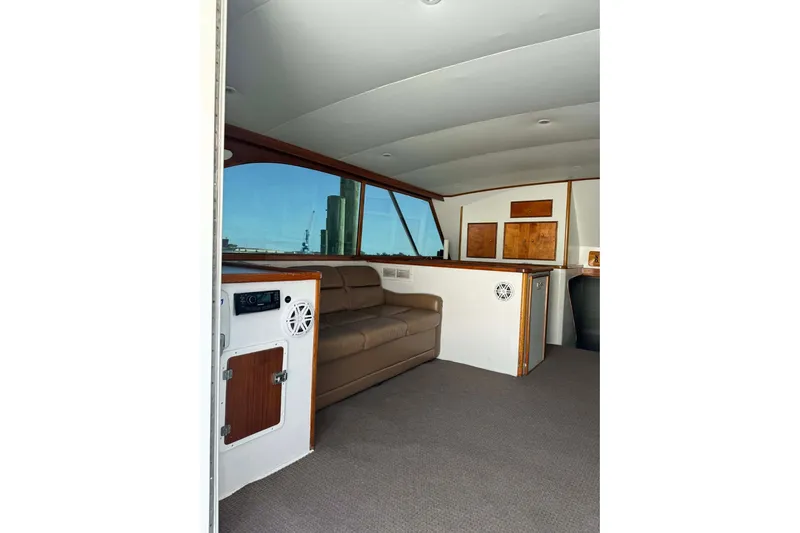  Yacht Photos Pics Interior of 1992 Blackwell Custom Carolina boat with seating and wooden accents.