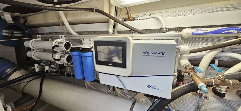 Yacht Photos Pics Aqua Matic reverse osmosis system in 2006 Neptunus 55 Royale yacht engine room.