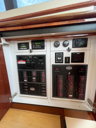  Yacht Photos Pics Electrical control panel on a 2006 Neptunus 55 Royale yacht.
