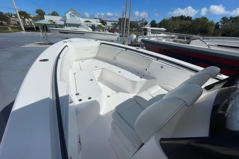  Yacht Photos Pics 2022 Everglades 335 Center Console boat with spacious seating and sleek design.