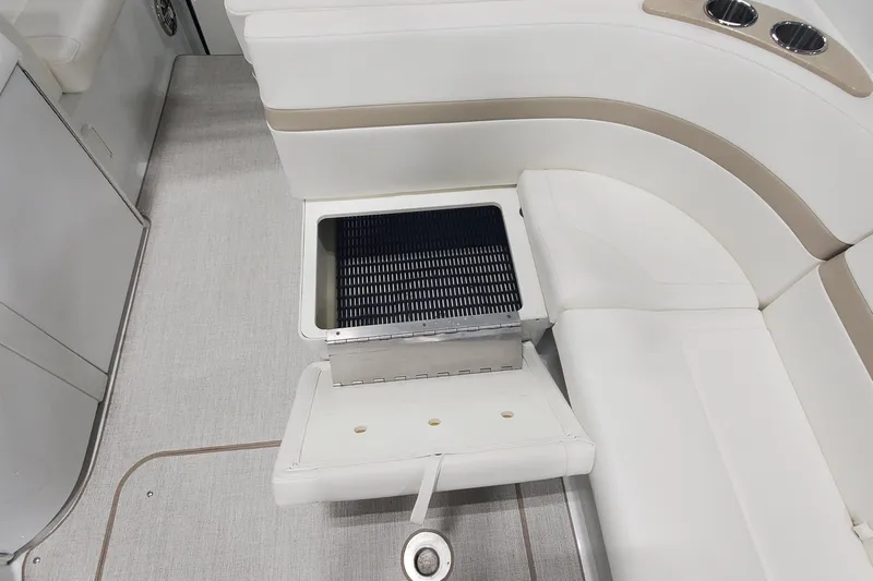  Yacht Photos Pics 2012 Formula 310 Sun Sport boat interior with white seating and built-in grill.