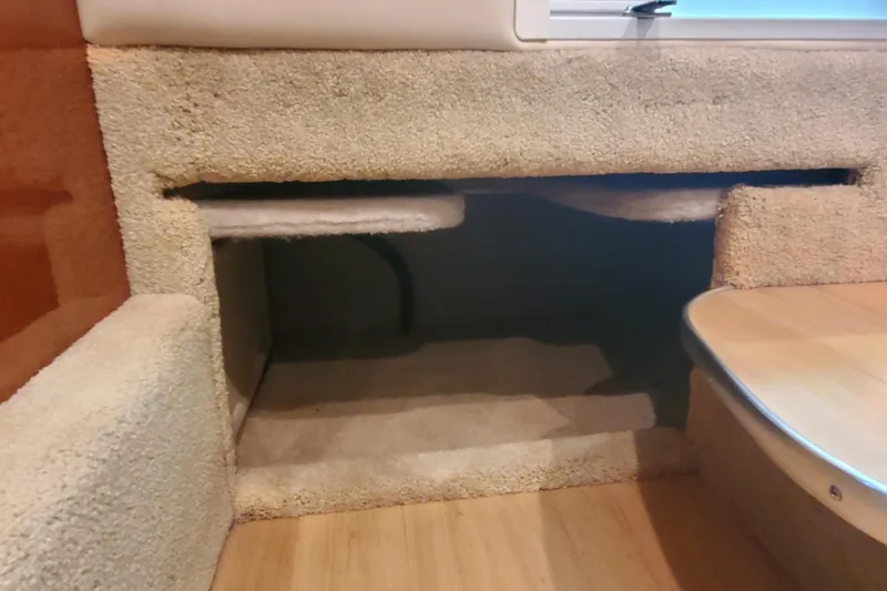  Yacht Photos Pics Interior cabin space of 2012 Formula 310 Sun Sport boat, featuring carpeted surfaces.