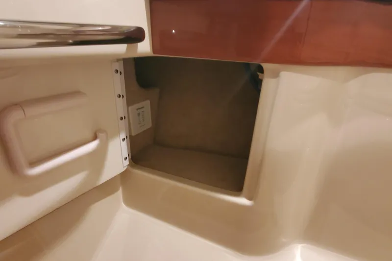  Yacht Photos Pics Interior storage compartment of a 2012 Formula 310 Sun Sport boat.