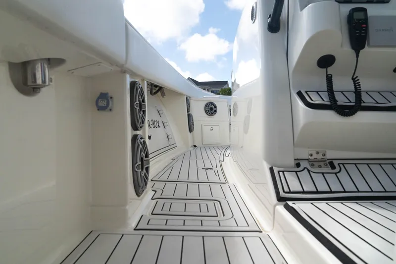  Yacht Photos Pics 2018 HCB 39 Speciale boat interior with sleek white design and modern features.