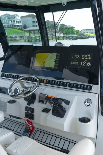  Yacht Photos Pics 2018 HCB 39 Speciale boat dashboard with advanced navigation and control systems.