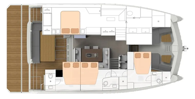  Yacht Photos Pics Floor plan of 2025 Aventura 56 Motor Yacht, showcasing interior layout and design.