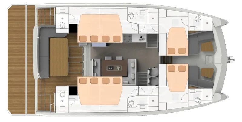  Yacht Photos Pics 2025 Aventura 56 Motor Yacht floor plan, featuring spacious cabins and modern amenities.